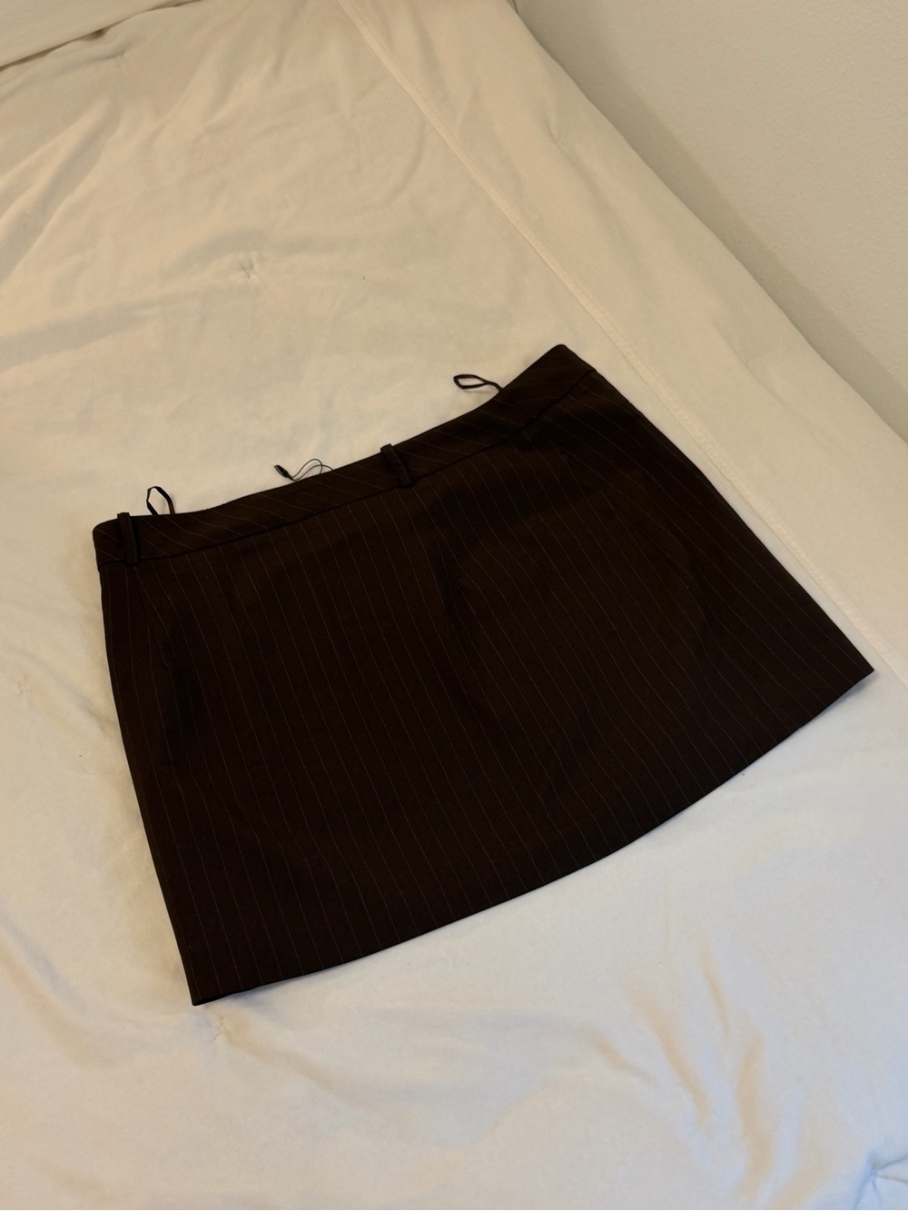 Zara Dark Brown Pinstripe Mini Skirt